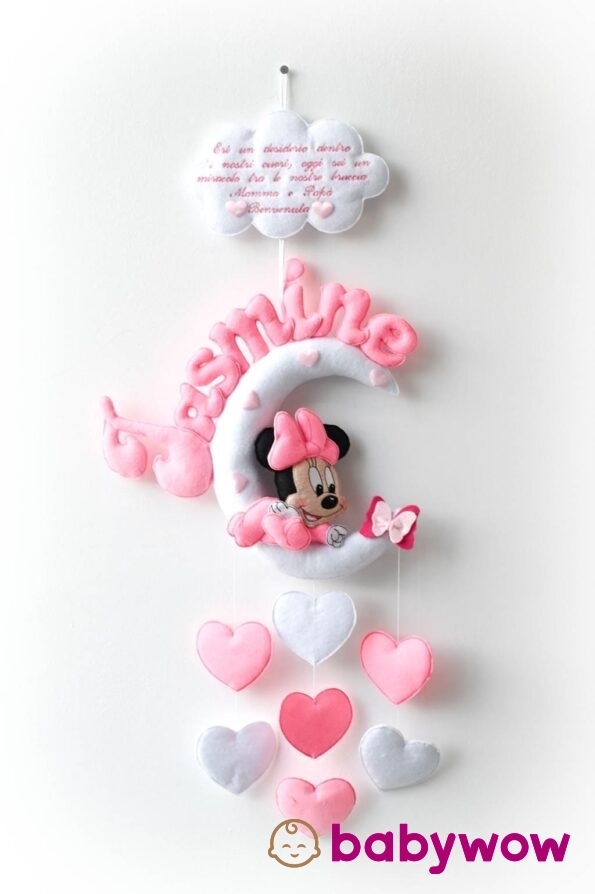 BF026 FIOCCO NASCITA MINNIE CASCATA DI CUORI_