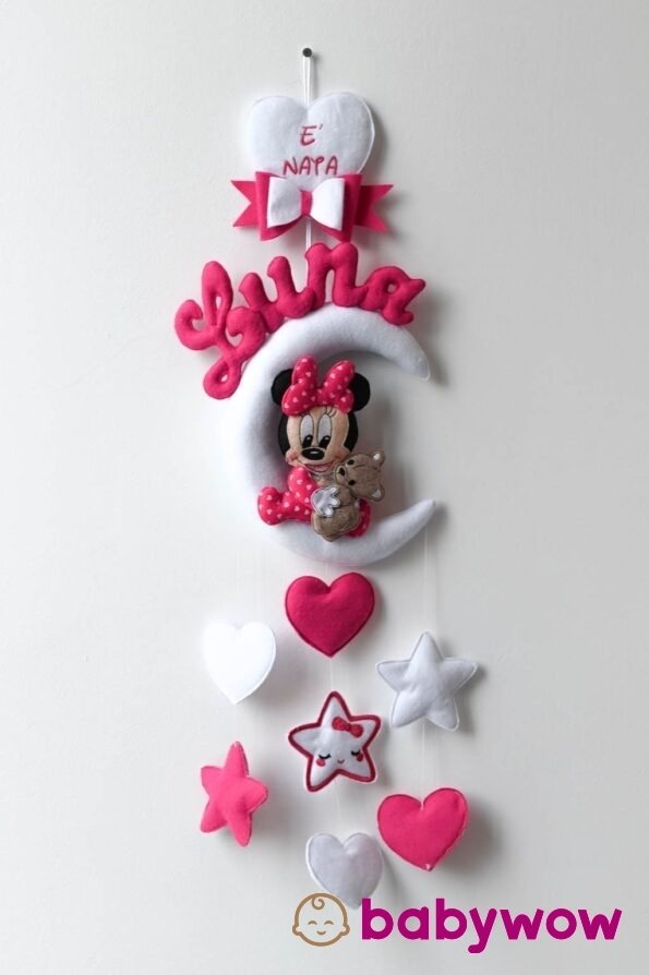 BF067 FIOCCO NASCITA MINNIE CUORE E STELLE