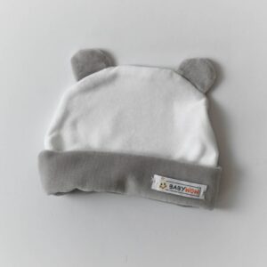 BW122 CAPPELLINO CINIGLIA BIANCO GRIGIO ORECCHIE